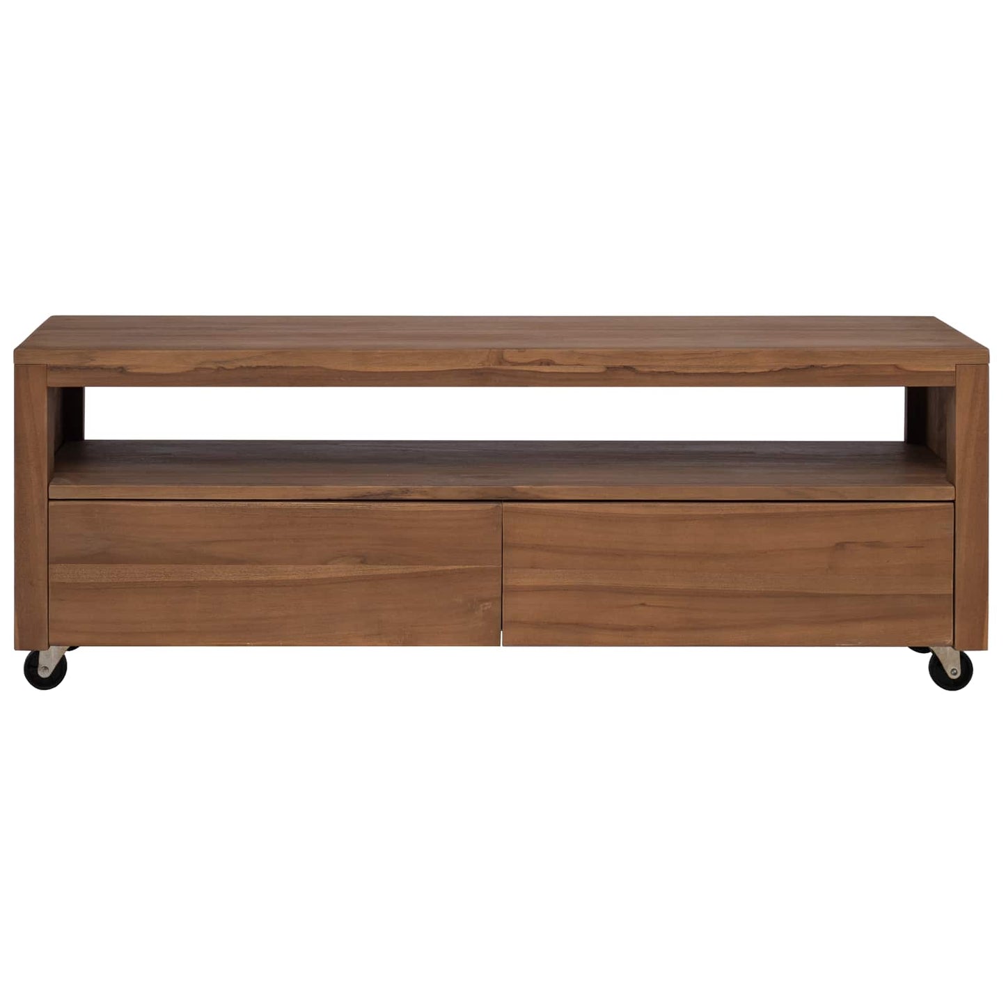 TV-skab 110 x 30 x 40 cm Naturfarvet Massiv Teaktræ