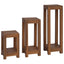 Planteholder 3 stk. Naturfarvet 25 x 25 x 80 cm Massiv Teaktræ