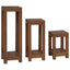 Planteholder 3 stk. Naturfarvet 25 x 25 x 80 cm Massiv Teaktræ