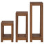 Planteholder 3 stk. Naturfarvet 25 x 25 x 80 cm Massiv Teaktræ