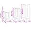 Planteholder 3 stk. Naturfarvet 25 x 25 x 80 cm Massiv Teaktræ