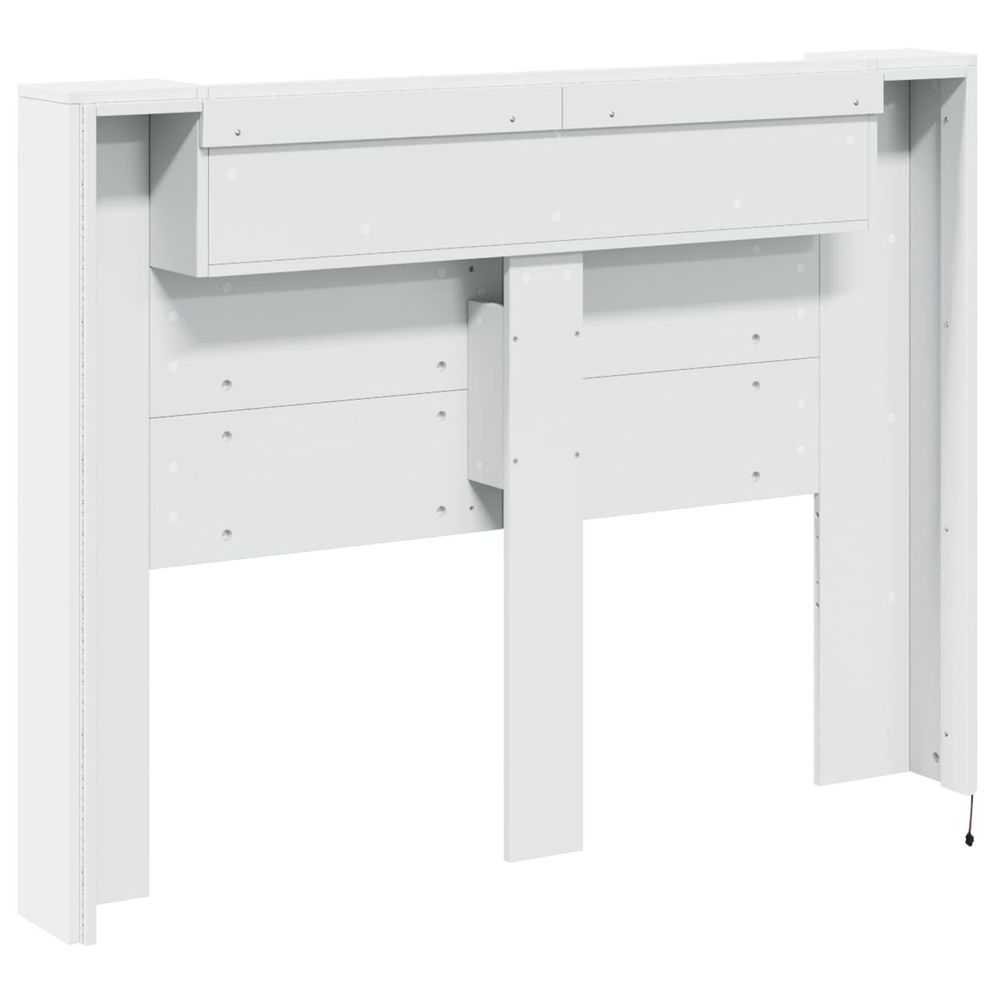 Hovedgærde kabinet med LED med hylde Hvid 140 x 16,5 x 103,5 cm