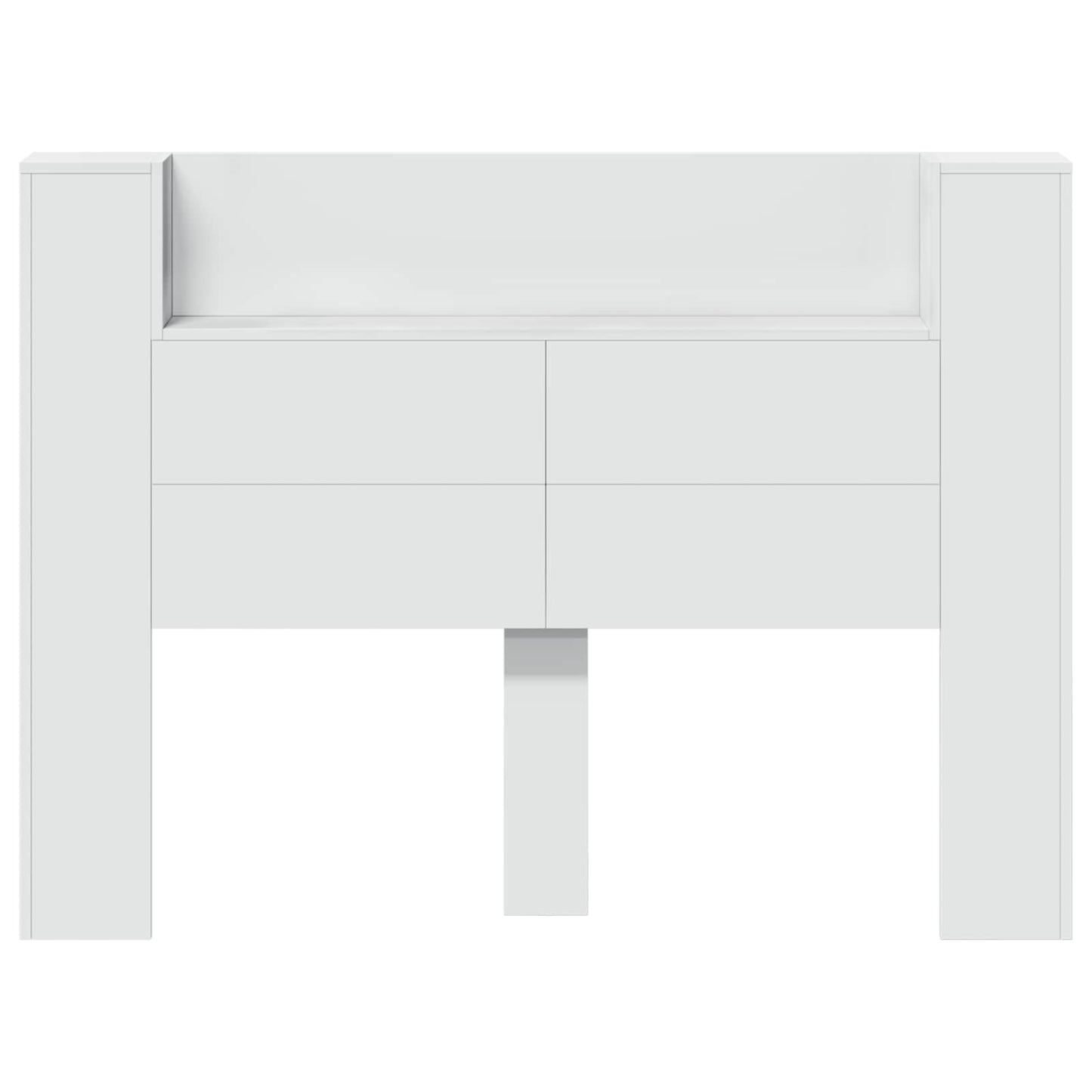 Hovedgærde kabinet med LED med hylde Hvid 140 x 16,5 x 103,5 cm