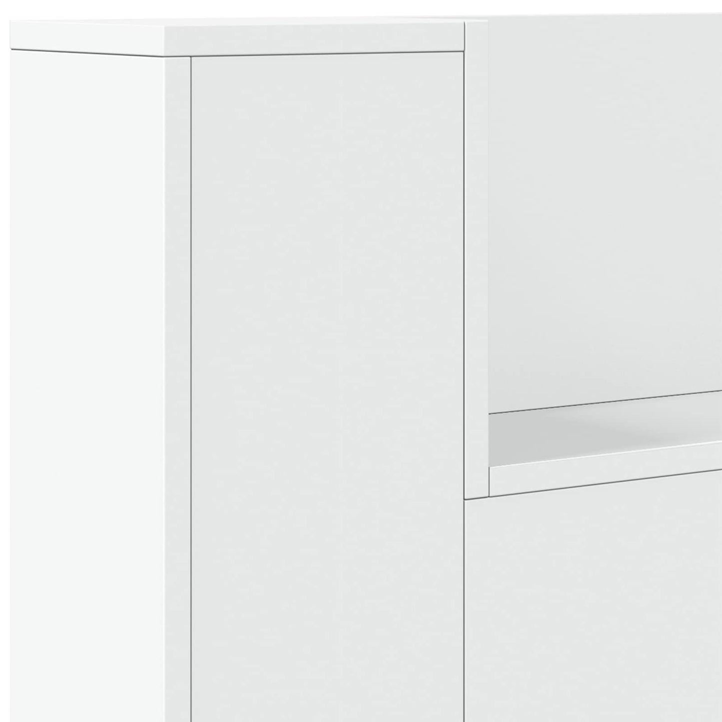 Hovedgærde kabinet med LED med hylde Hvid 160 x 16,5 x 103,5 cm