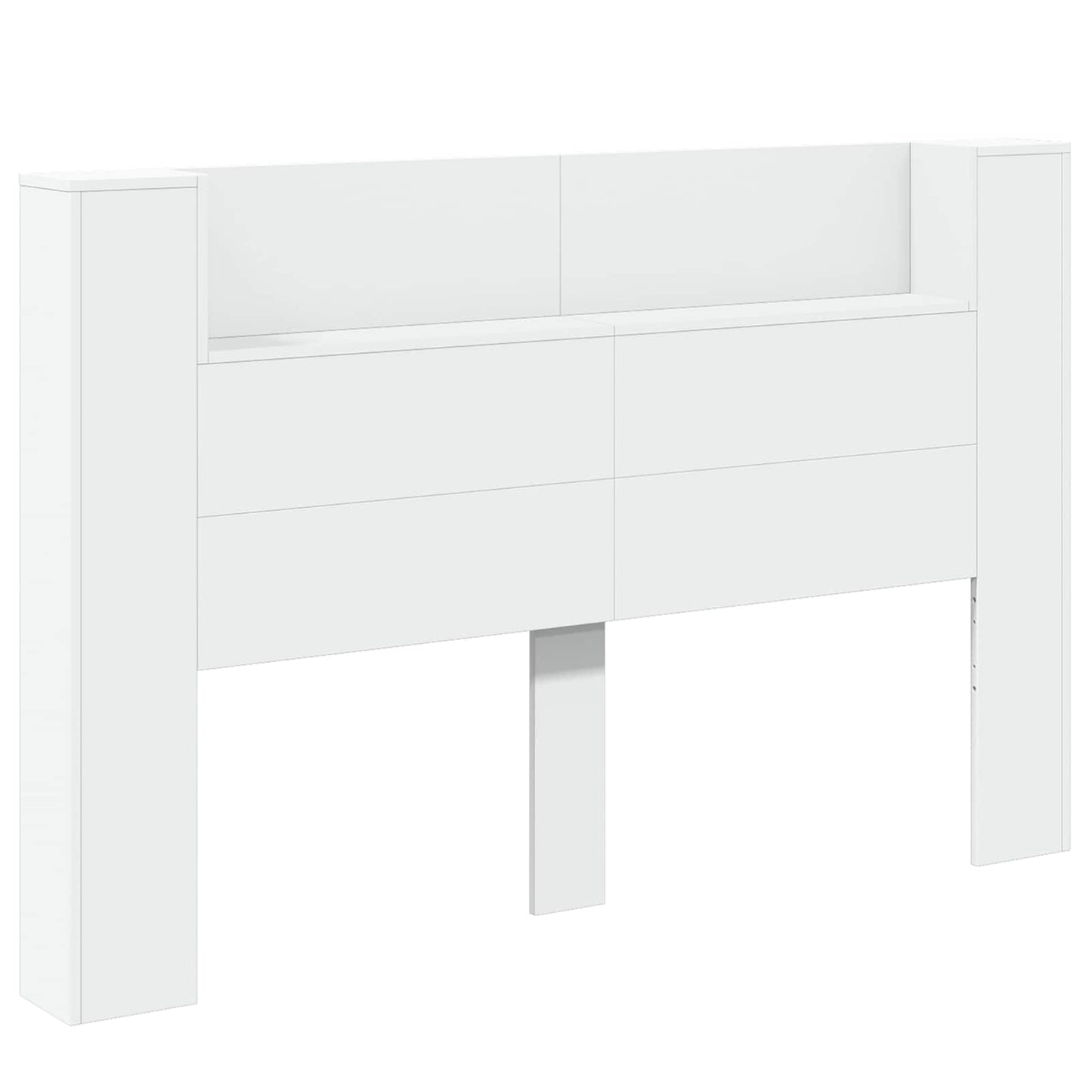 Hovedgærde kabinet med LED med hylde Hvid 160 x 16,5 x 103,5 cm