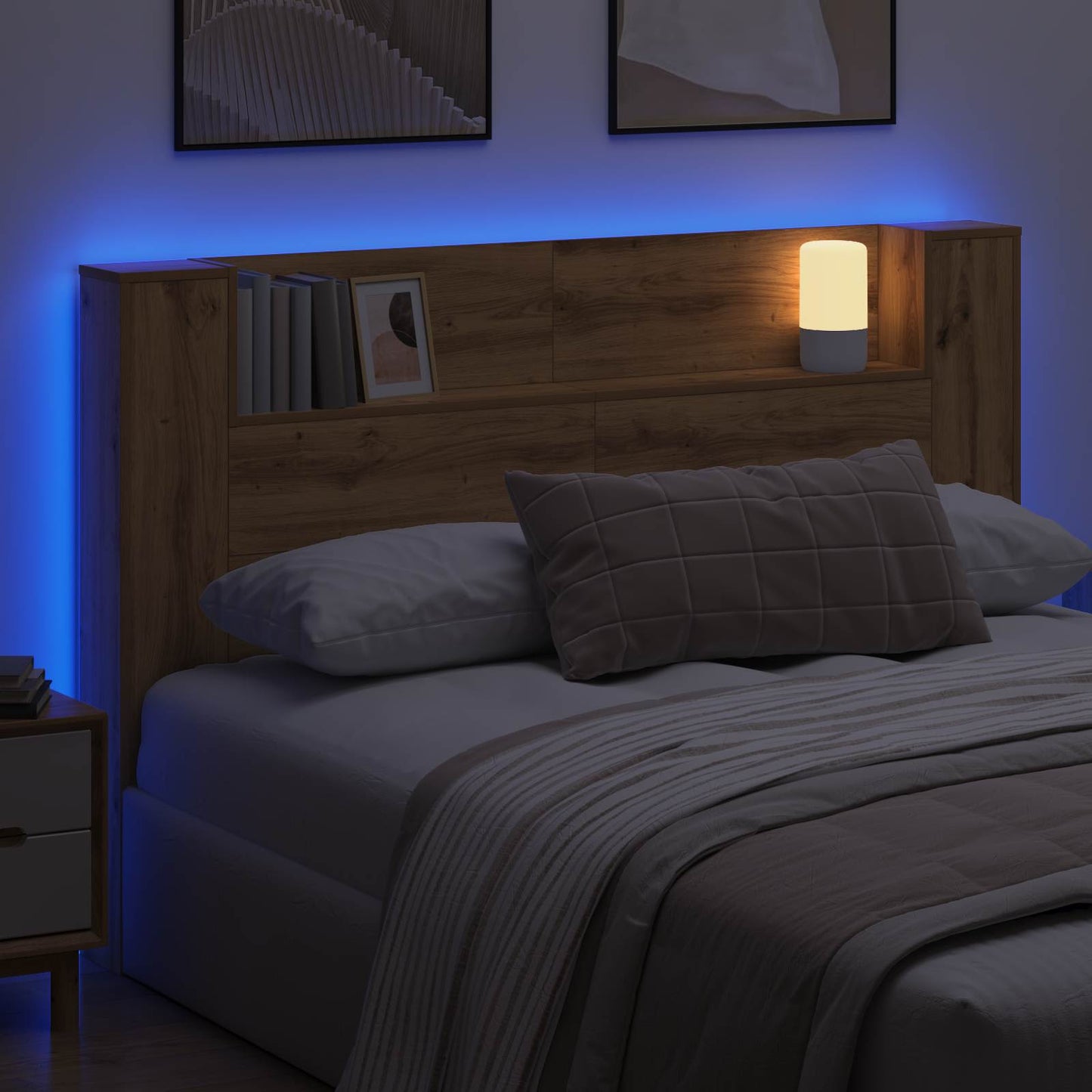 Hovedgærde kabinet med LED Artisan Eg Konstrueret træ