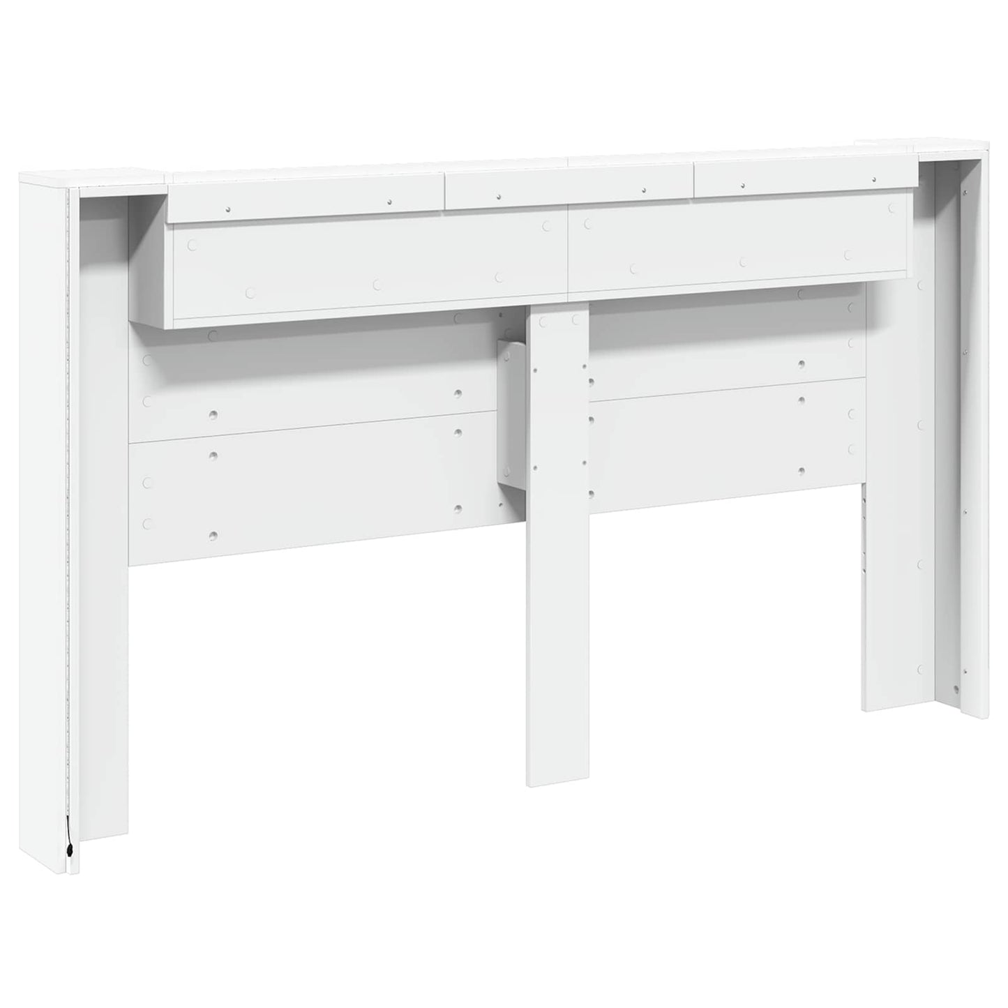 Hovedgærde kabinet med LED med hylde Hvid 180 x 16,5 x 103,5 cm