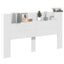 Hovedgærde kabinet med LED med hylde Hvid 180 x 16,5 x 103,5 cm