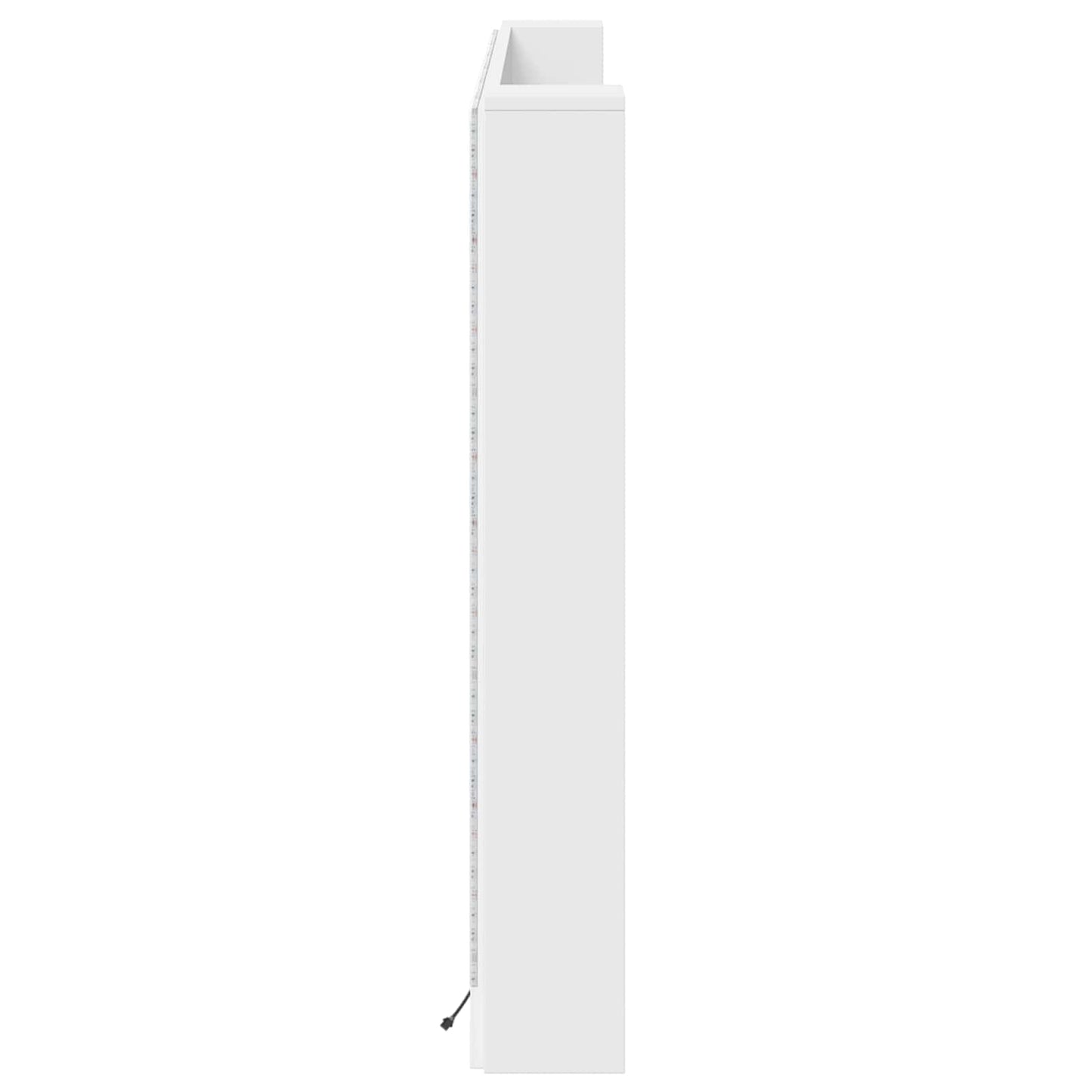 Hovedgærde kabinet med LED med hylde Hvid 180 x 16,5 x 103,5 cm