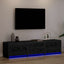 TV-skab med LED Sort eg 165 x 34 x 40 cm Konstrueret træ