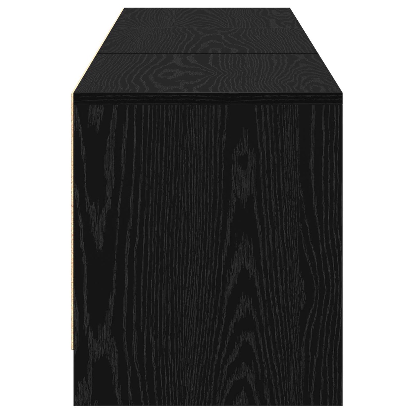 TV-skab med LED Sort eg 165 x 34 x 40 cm Konstrueret træ