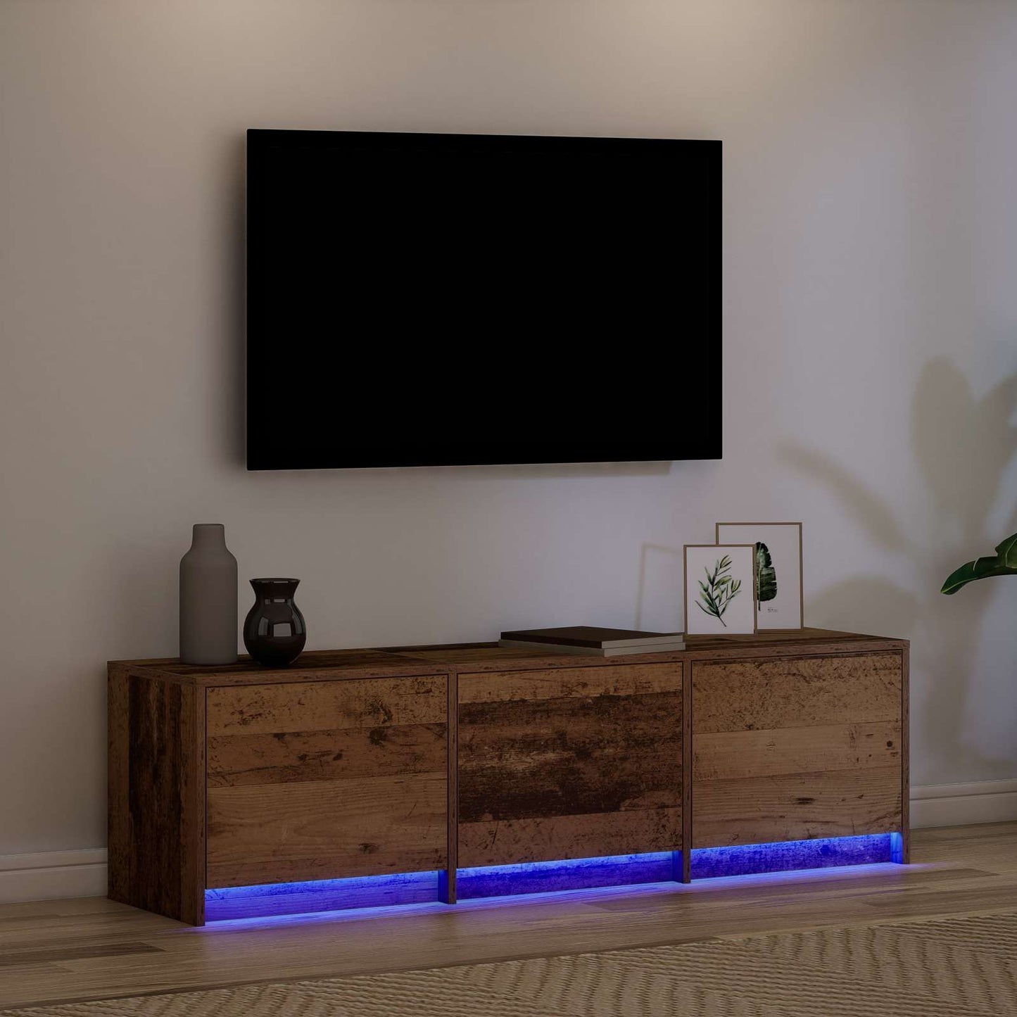 TV-skab 140 x 34 x 40 cm Gammelt træ Konstrueret træ
