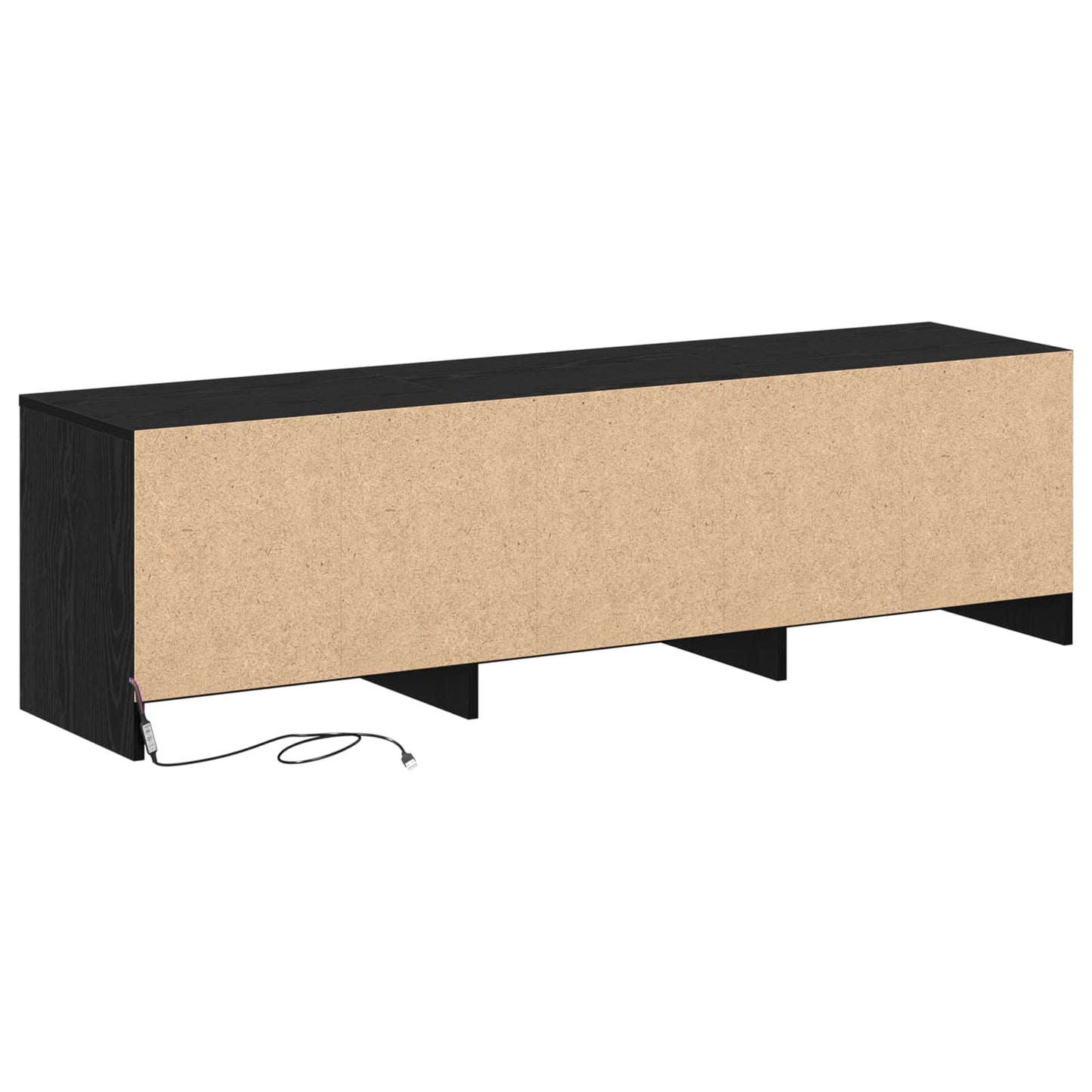 TV-skab med LED Sort eg 140 x 34 x 40 cm Konstrueret træ