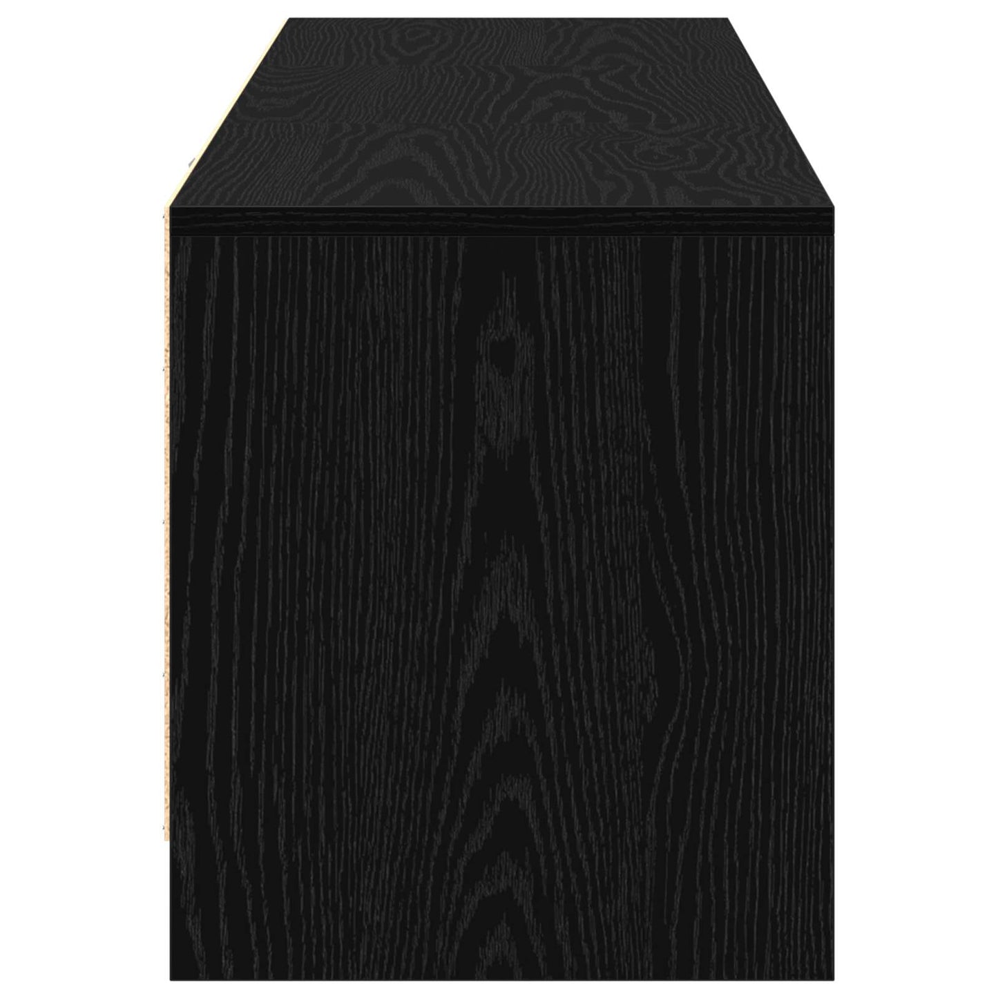 TV-skab med LED Sort eg 140 x 34 x 40 cm Konstrueret træ