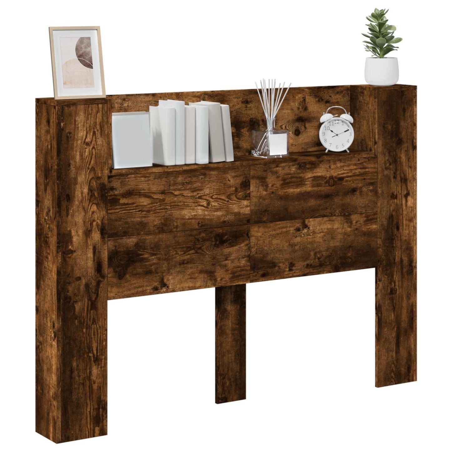 Hovedgærde kabinet med LED Røget Eg 140 x 16,5 x 103,5 cm