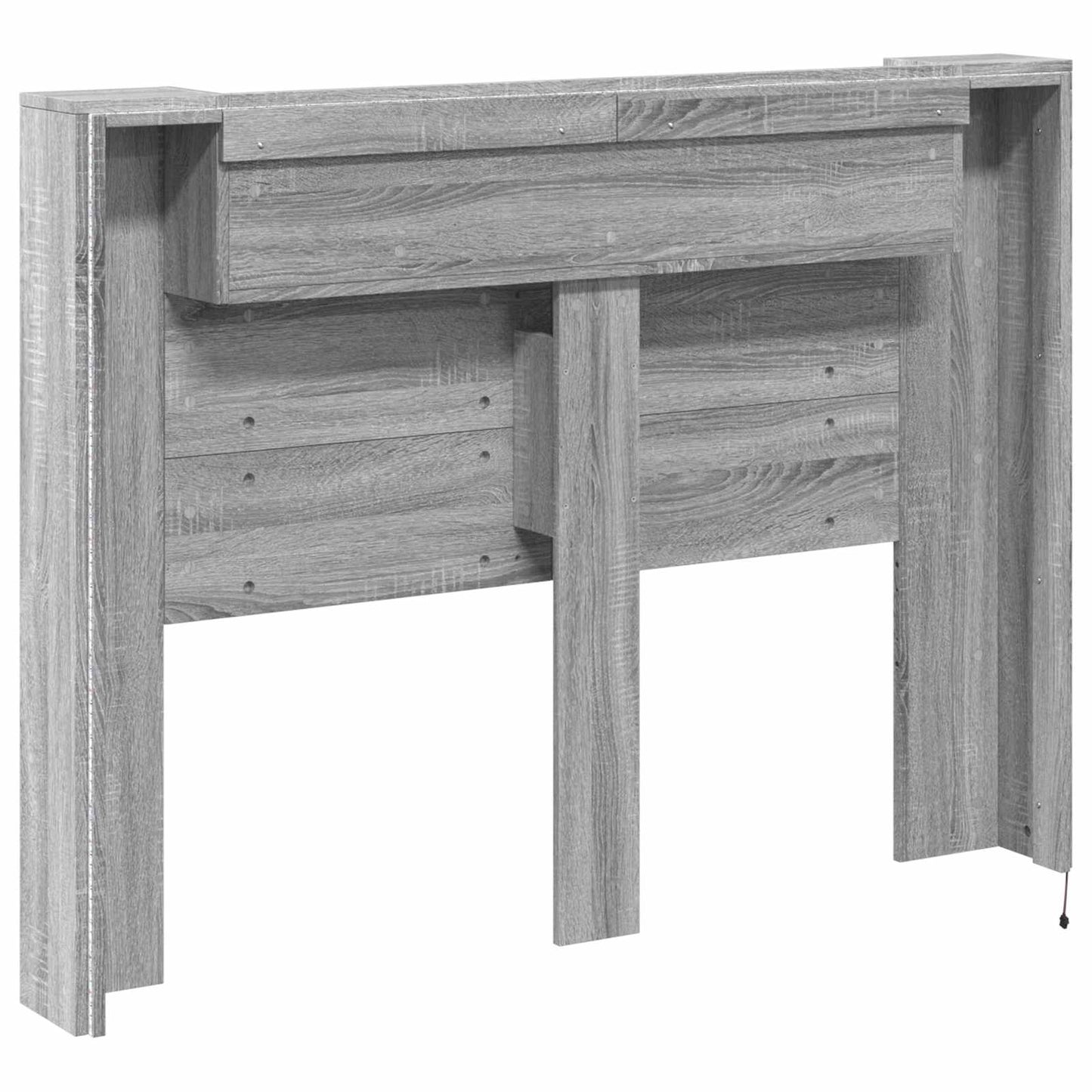 Hovedgærde kabinet med LED Grå Sonoma 140 x 16,5 x 103,5 cm