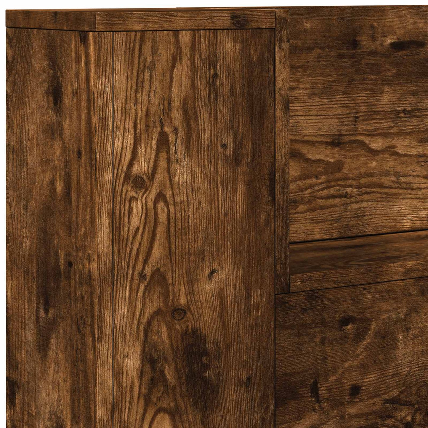 Hovedgærde kabinet med LED Røget Eg 160 x 16,5 x 103,5 cm