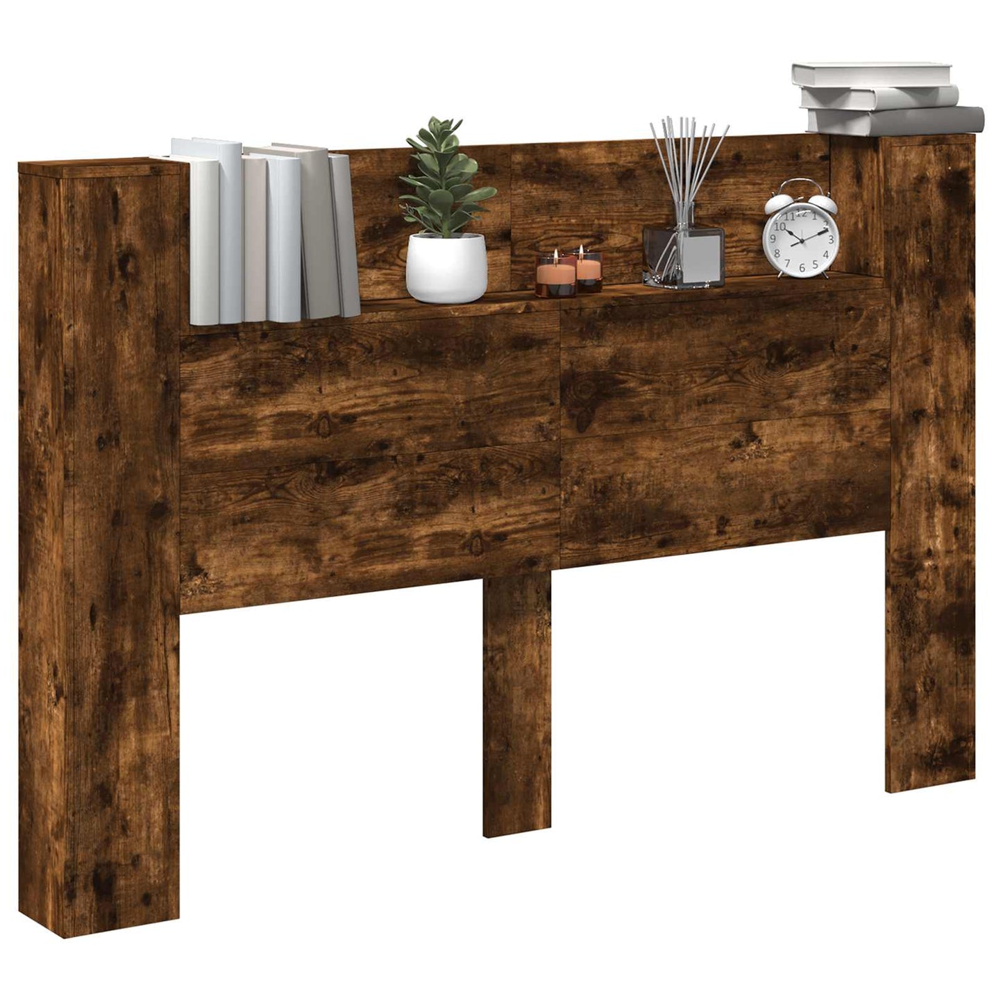 Hovedgærde kabinet med LED Røget Eg 160 x 16,5 x 103,5 cm