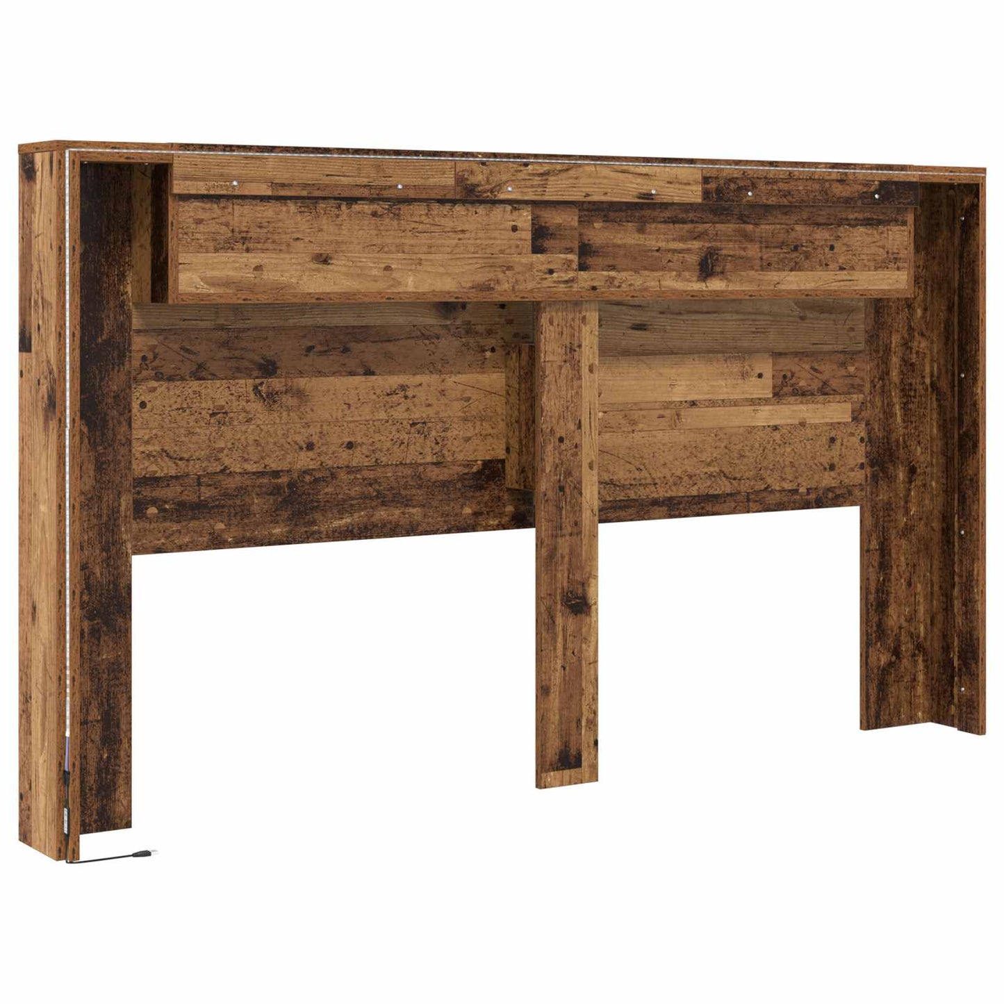 Hovedgærde kabinet med LED Gammelt træ 180 x 16,5 x 103,5 cm