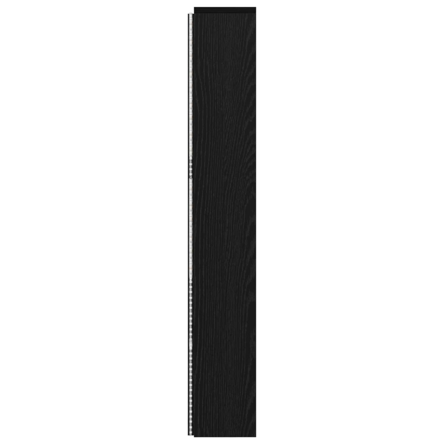 Hovedgærde kabinet med LED Sort Eg 180 x 16,5 x 103,5 cm