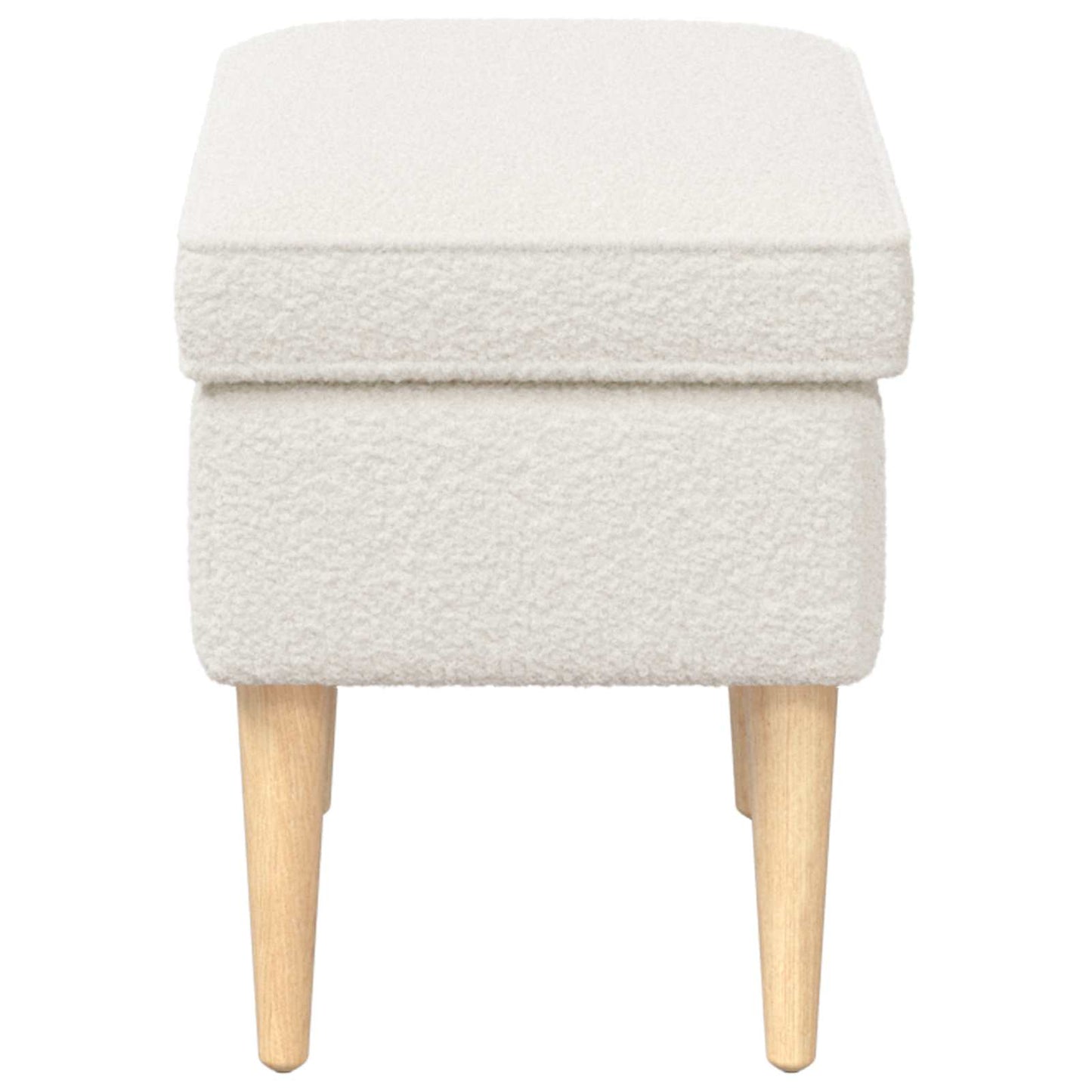 Fodskammel Cremefarvet 55 x 35 x 41 cm Bouclé