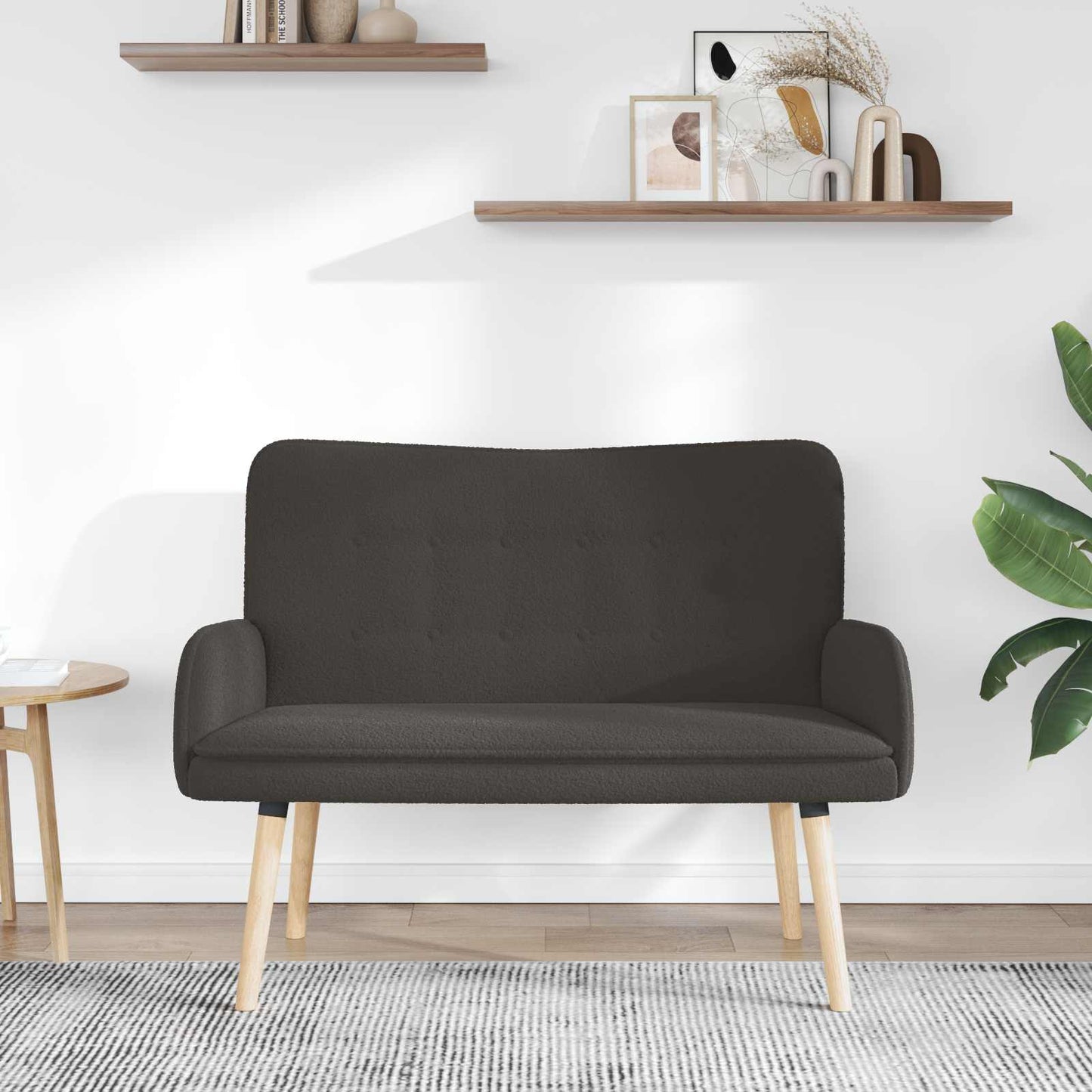 2-personers sofa Mørkegrå 115 x 61 x 87 cm Bouclé