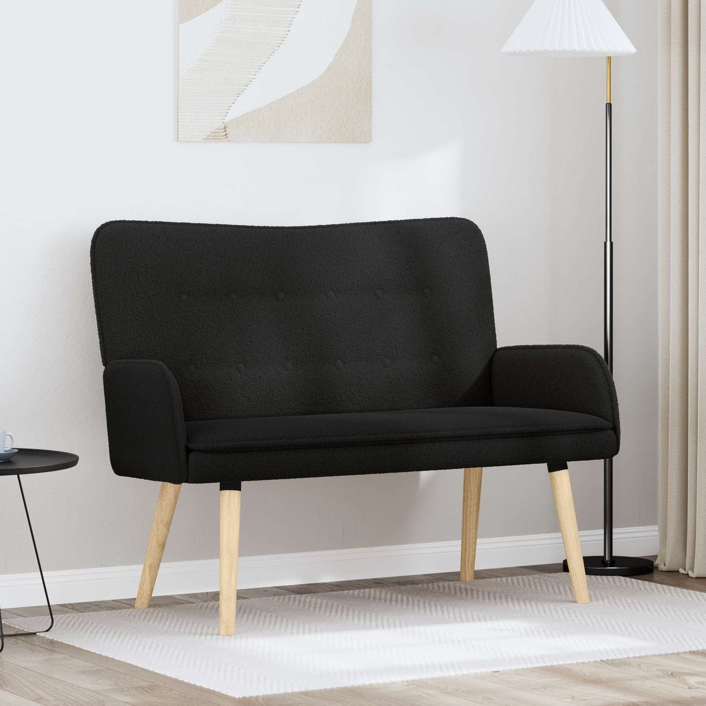2-personers sofa Sort 115 x 61 x 87 cm Bouclé