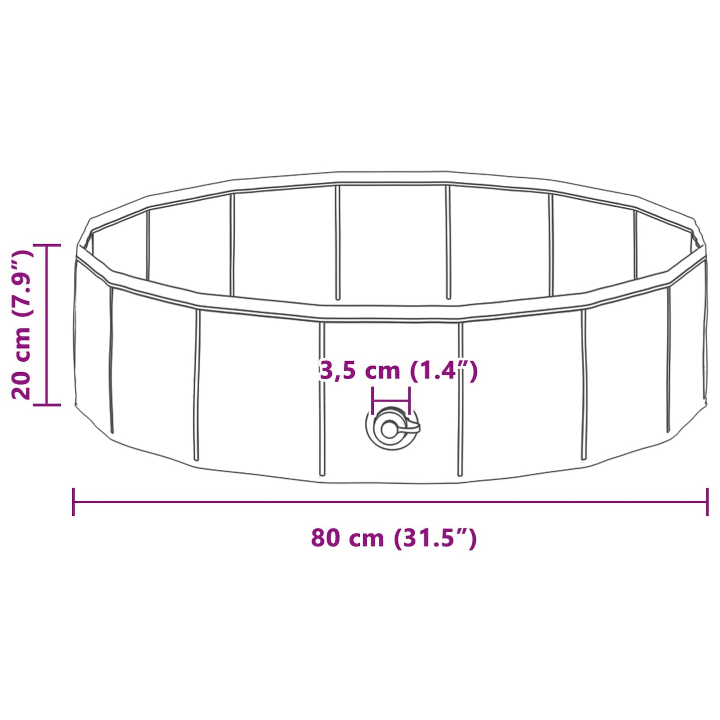 Børne svømmepool Rød Ø 80 x 20 cm Tykt PVC og konstrueret træ