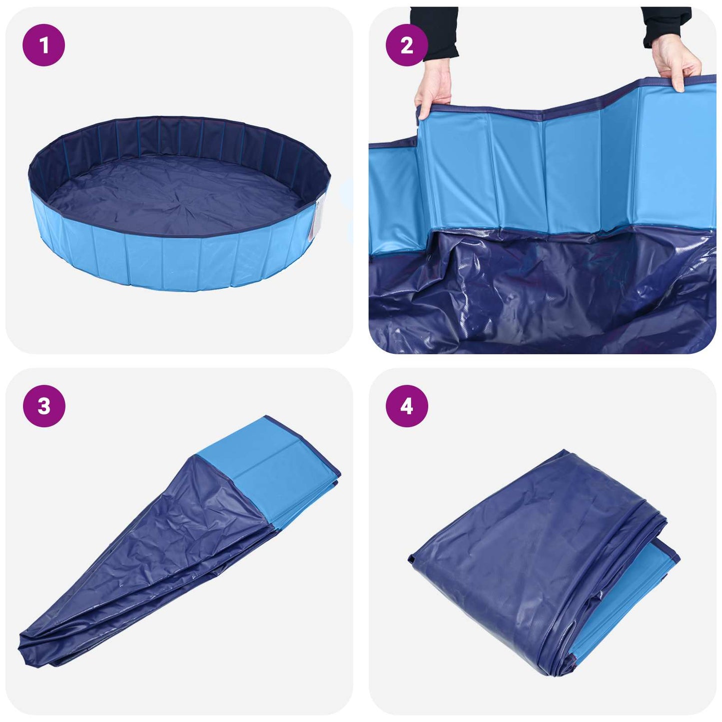 Børne svømmepool Blå Ø300 x 38 cm Tykt PVC og konstrueret træ