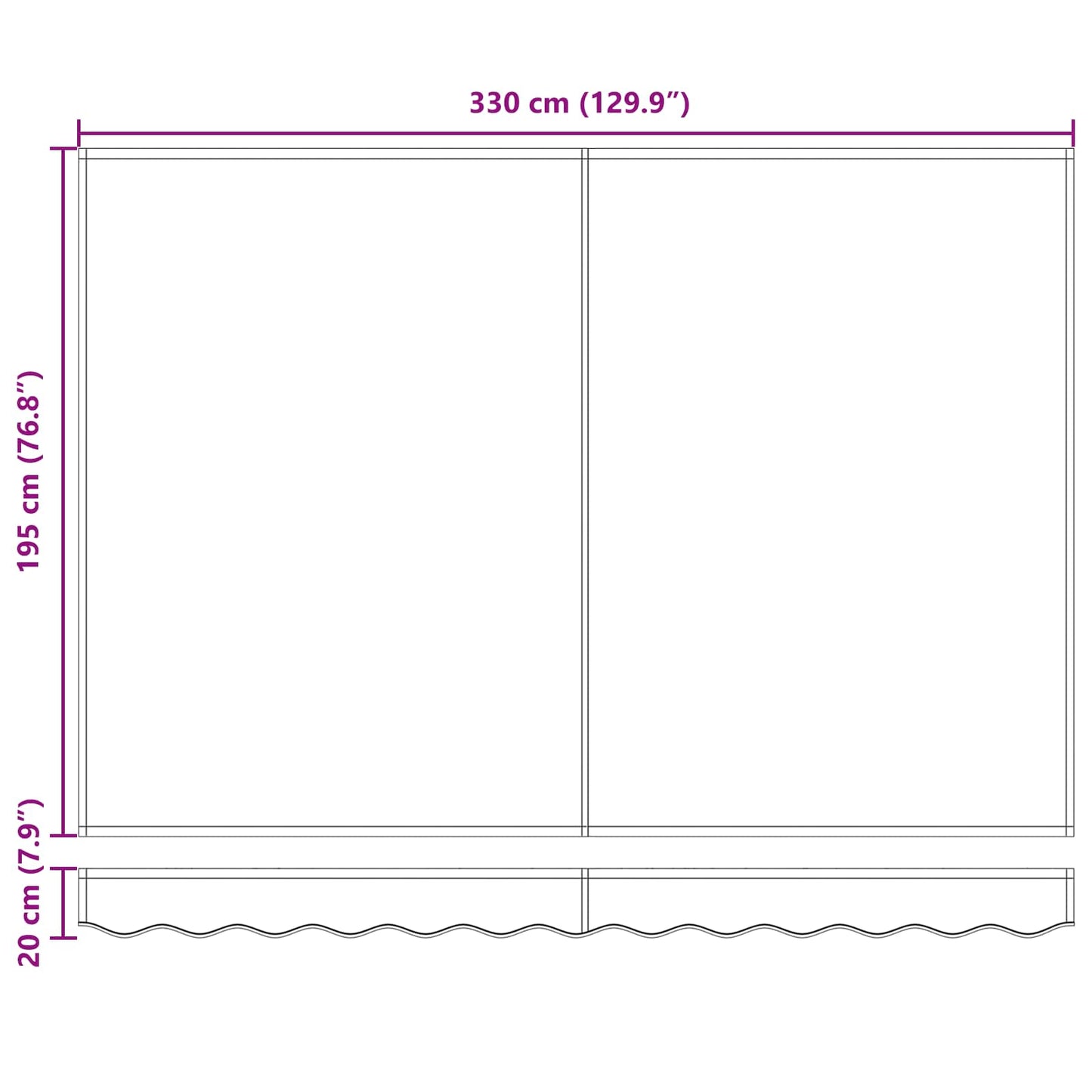 Udtrækkelig markise Beige 3,5 x 2 m 100% Polyester og Aluminium