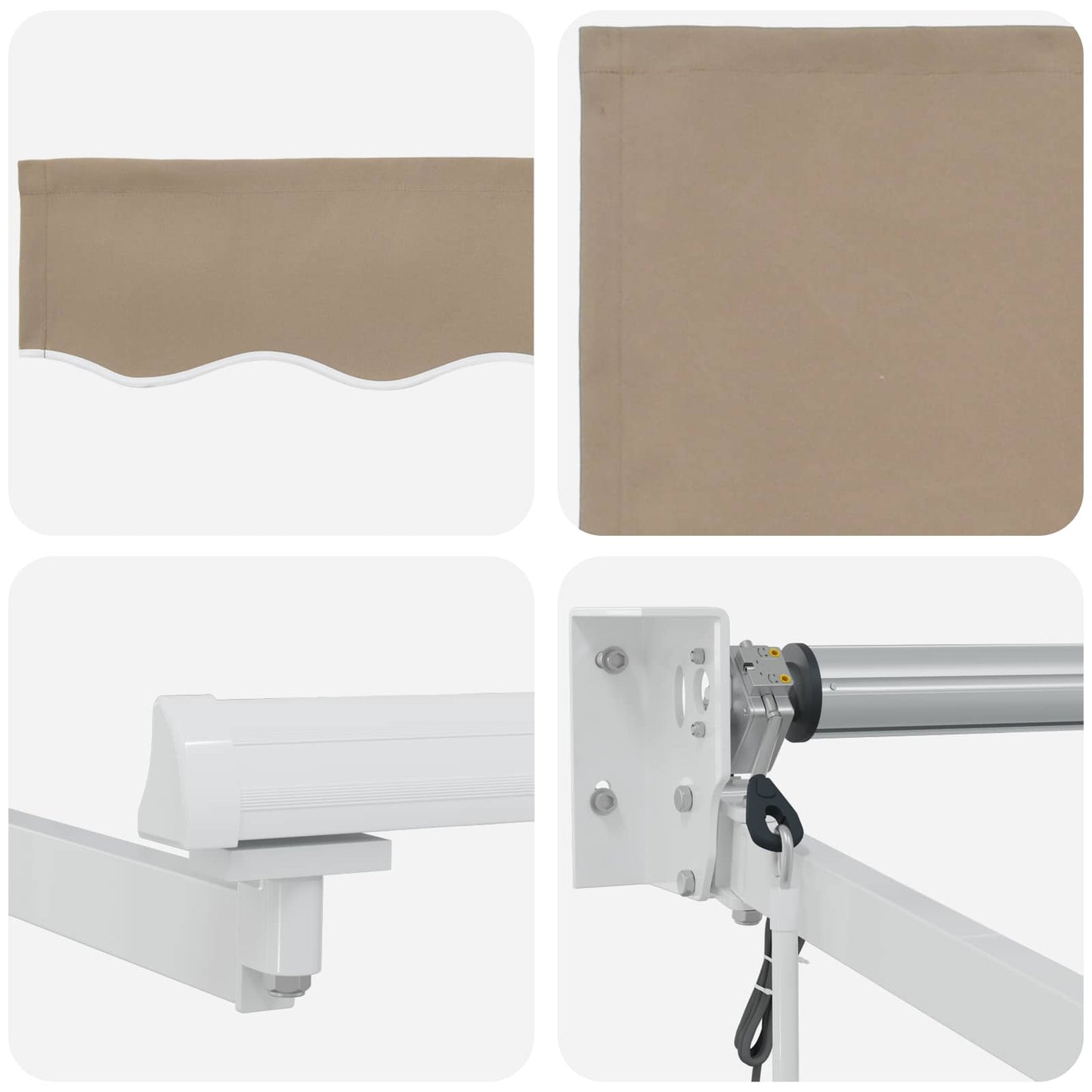 Udtrækkelig markise Beige 3,5 x 2 m Polyester og metal
