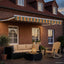 Manuel udtrækkelig markise med LED Grøn, Gul, Hvid 3 x 2,5 m