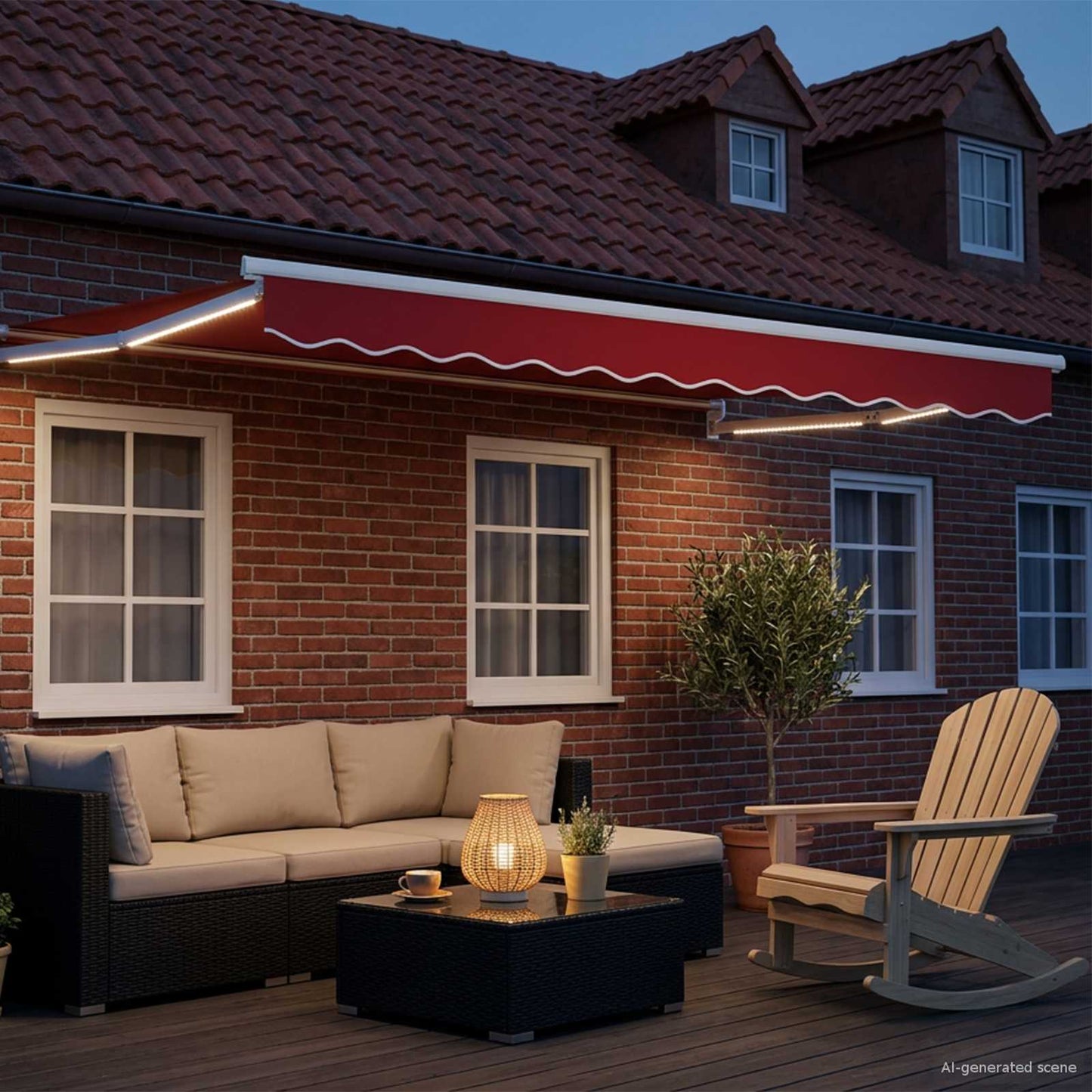 Elektrisk Utrækkelig Markise Rød 3 x 2,5 m