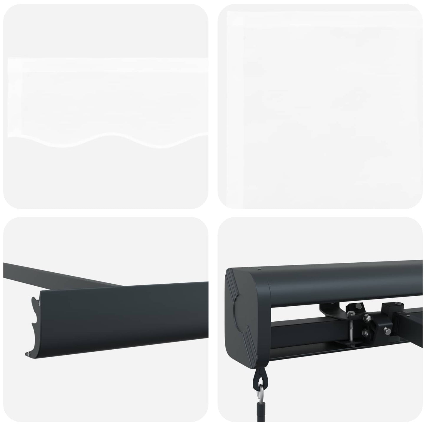 Utrækkelig Markise Hvid 4 × 3 m Canvas og Aluminium