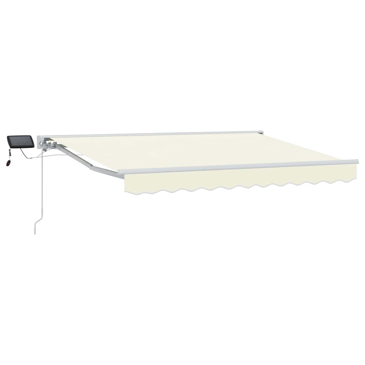 Manuel markise-ramme med LED-lys Creme og hvid 2,5 x 2 m