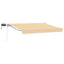 Manuel markise-ramme med LED-lys Gul og Hvid 2,5 x 2 m