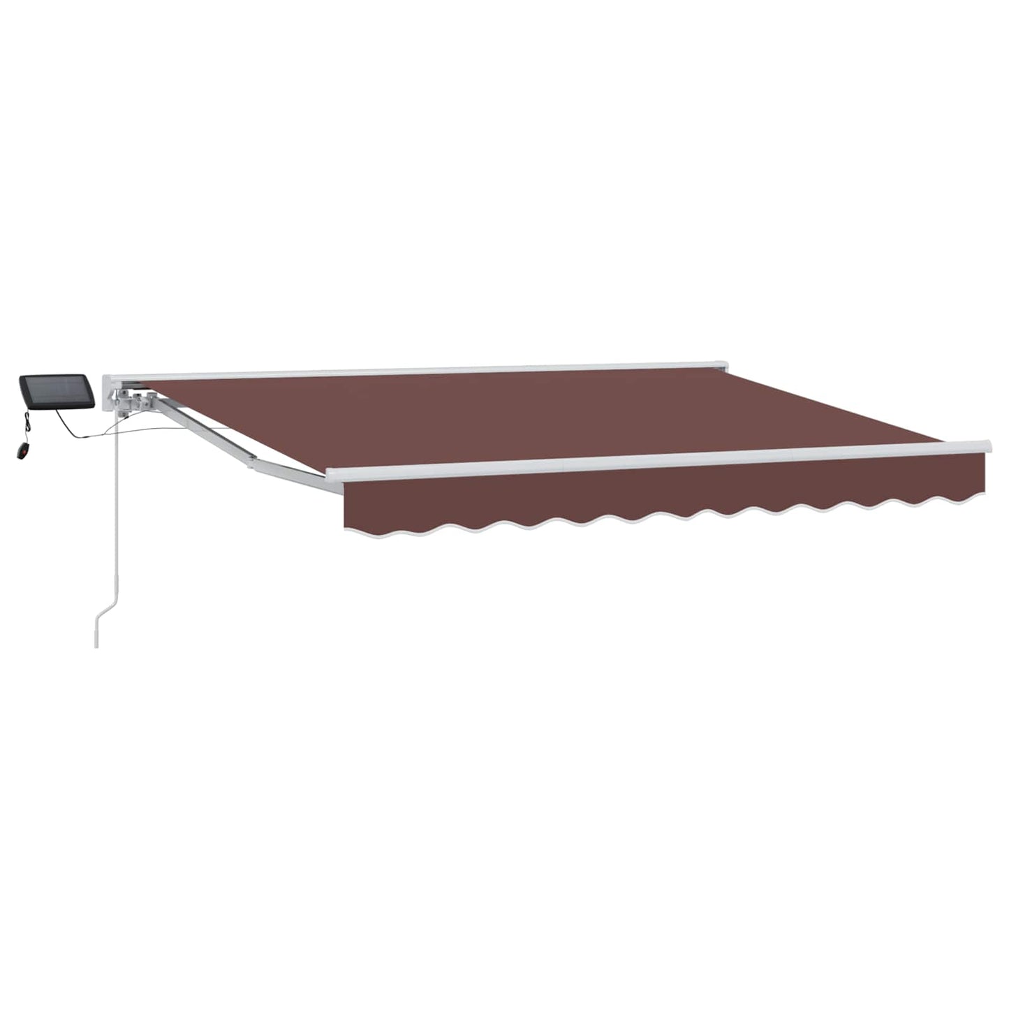 Manuel markise-ramme med LED-lys Brun og hvid 2,5 x 2 m