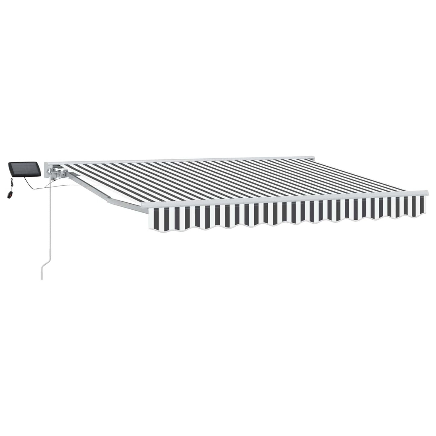 Manuel markise-ramme med LED-lys Anthracit og hvid 3,5 x 2 m