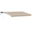 Manuel markise-ramme med LED-lys Beige og hvid 3,5 x 2 m