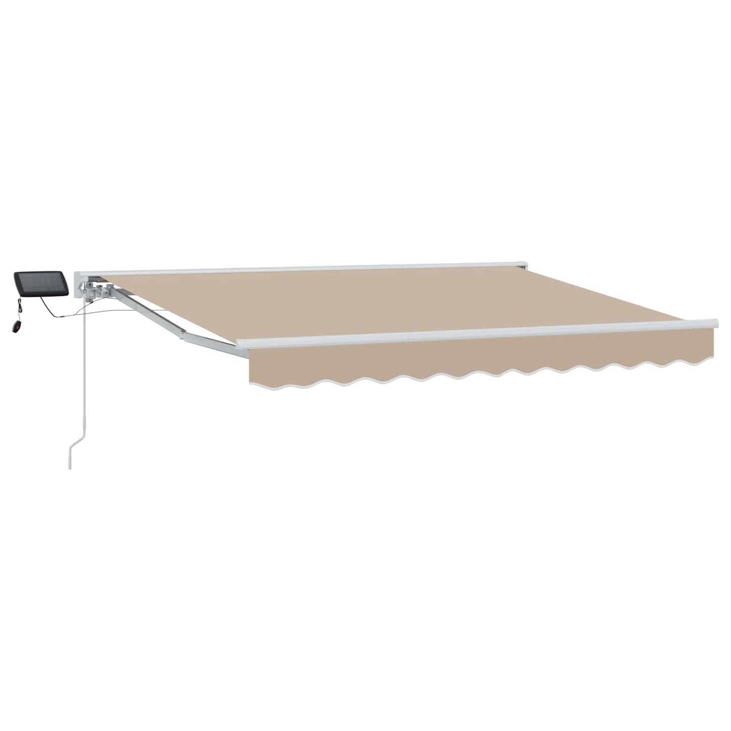 Manuel markise-ramme med LED-lys Beige og hvid 3,5 x 2 m