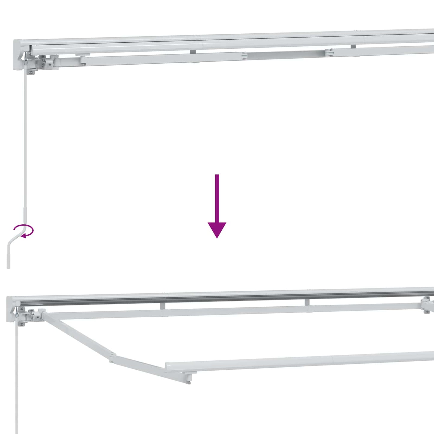 Manuel markise-ramme med LED-lys Beige og hvid 3,5 x 2 m