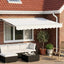 Manuel markise-ramme med LED-lys Hvid 3,5 x 2 m