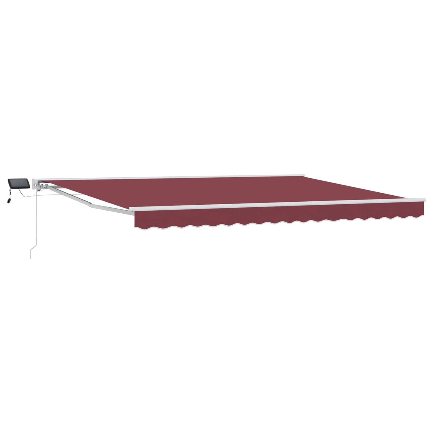 Manuel markise-ramme med LED-lys Bordeaux og Hvid 4 x 2 m