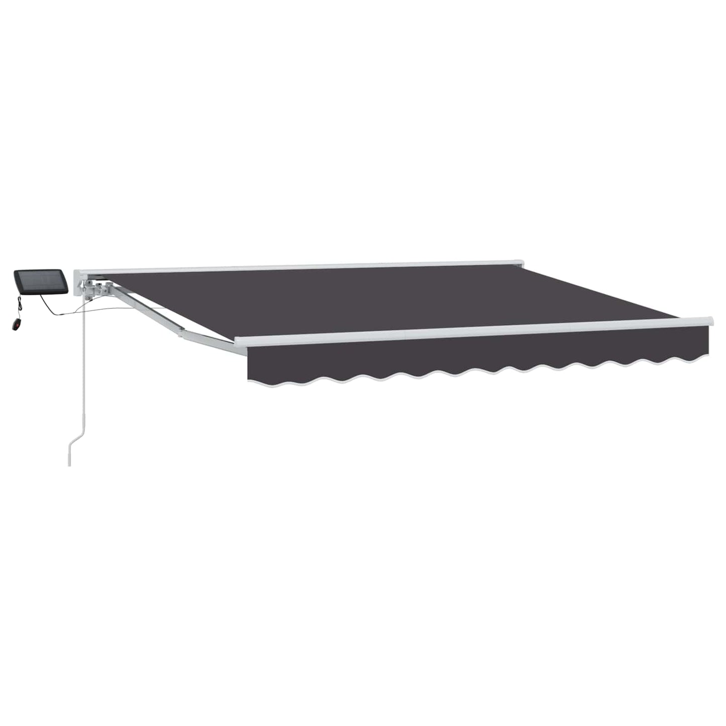Manuel markise-ramme med LED-lys Hvid og antracit 3 x 2,5 m