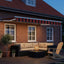 Manuel markise-ramme med LED-lys Orange, Sort og Hvid 3 x 2,5 m