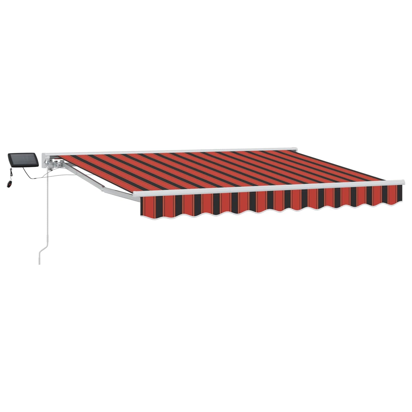 Manuel markise-ramme med LED-lys Orange, Sort og Hvid 3 x 2,5 m