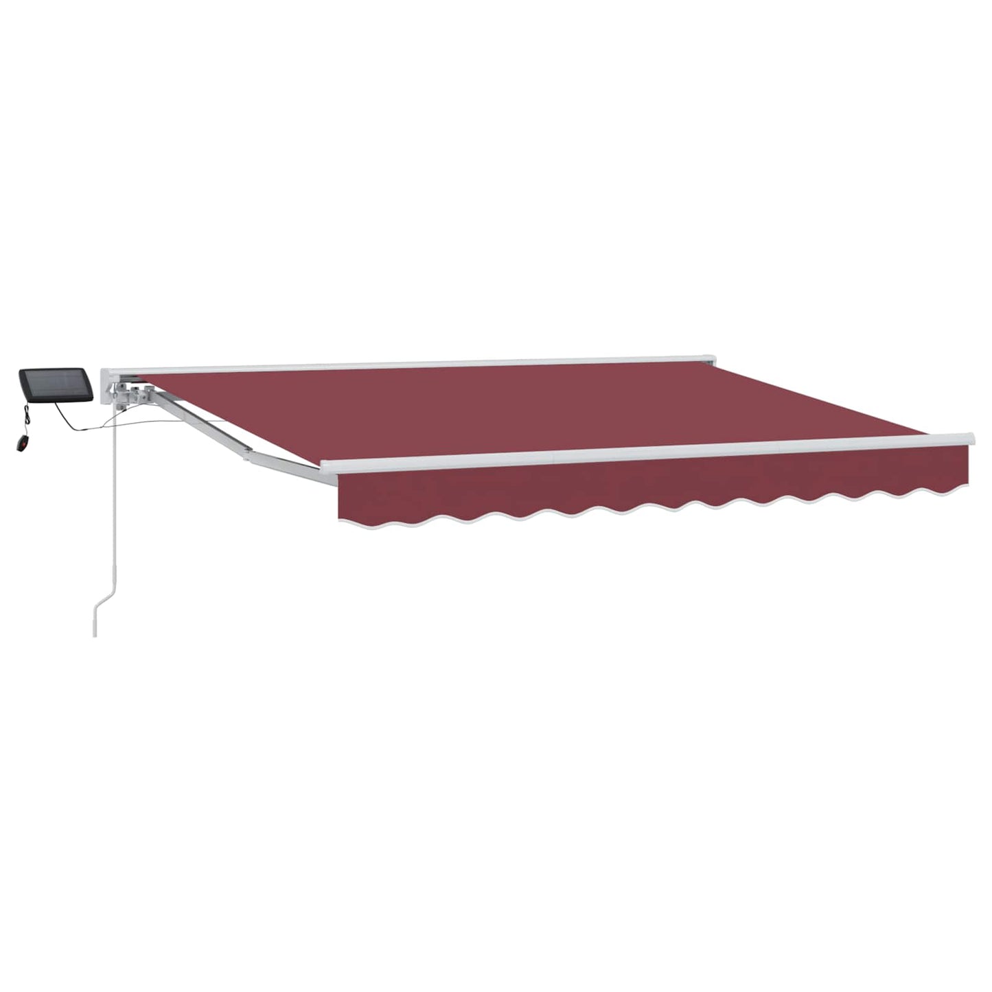 Manuel markise-ramme med LED-lys Bordeaux og Hvid 3 x 2,5 m