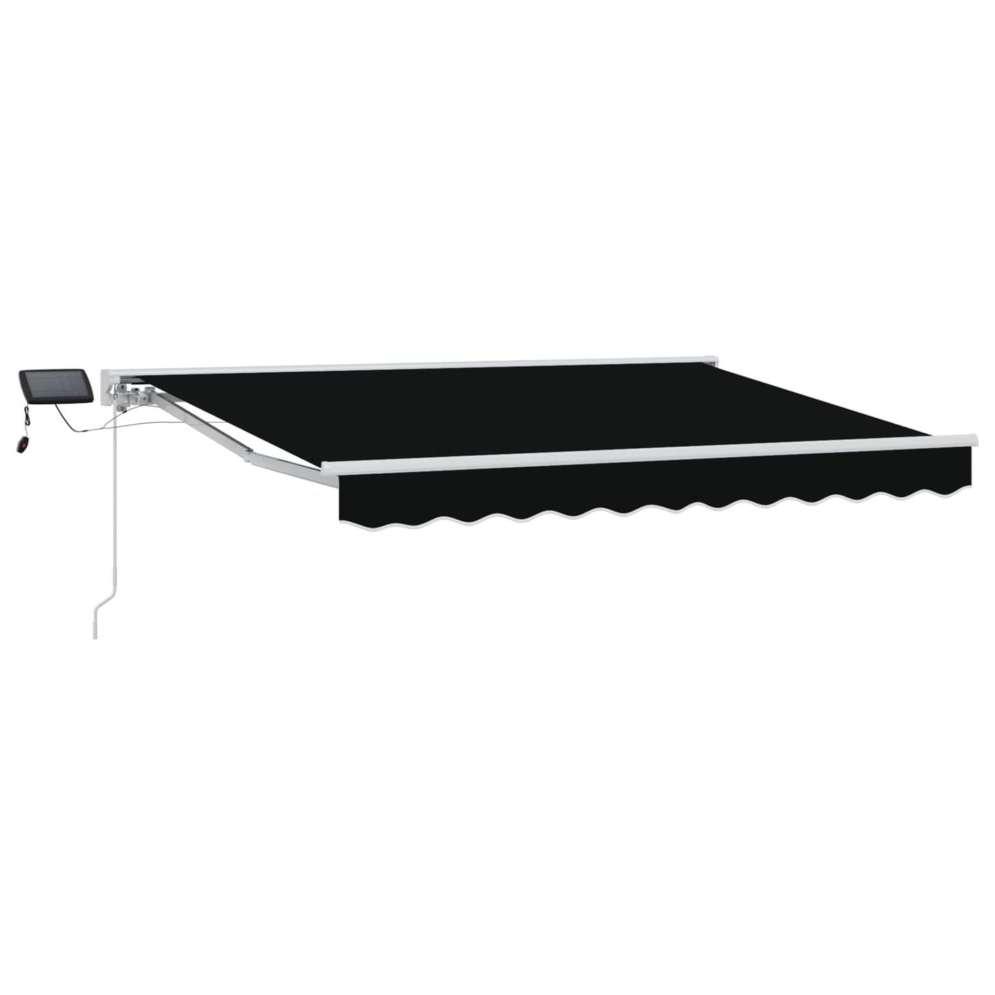 Manuel markise-ramme med LED-lys Sort og Hvid 3 x 2,5 m