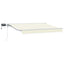 Manuel markise-ramme med LED-lys Creme og hvid 3,5 x 2,5 m