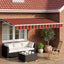 Manuel markise-ramme med LED-lys 3,5 x 2,5 m